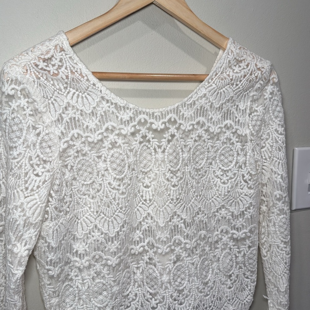 SÉZANE Daisy Lace Blouse in White sz US 6 / FR 38 - Picture 6 of 9